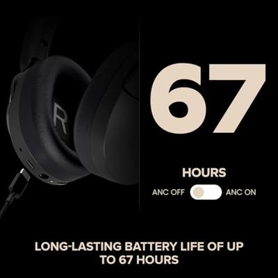 CREATIVE Zen Hybrid 2 draadloze over-ear hoofdtelefoon, tot 67 uur (ANC uit), hybride actieve ruisonderdrukking, omgevingsmodus (zwart)