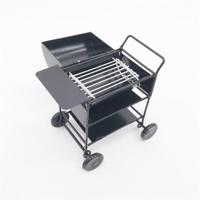 1:12 Mini huis speelgoed simulatie outdoor Square kar oven (zwart) - thumbnail