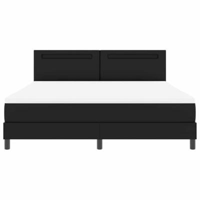 Boxspringbed met Matras in Zwart, Super King Size, Faux Leer - thumbnail