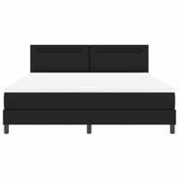 Boxspringbed met Matras in Zwart, Super King Size, Faux Leer - thumbnail