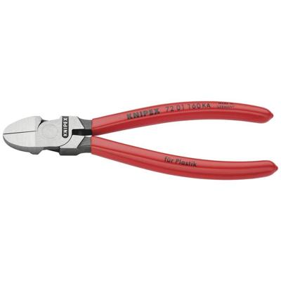 Knipex Zijsnijtang Voor Kunststof | 160 mm Lengte | Ronde Kop | Kunststof Bekleed - 72 01 160 KA