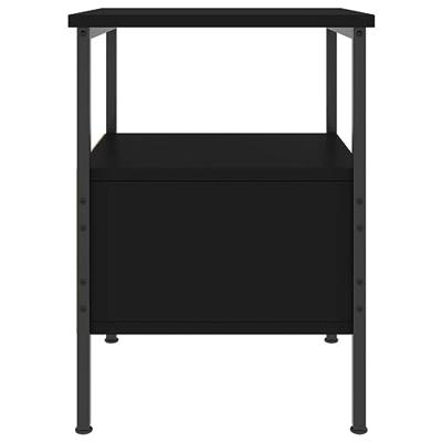 Nachtkastje 34x36x50 cm bewerkt hout zwart Nachtkastje 34x36x50 cm bewerkt hout zwart
