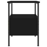 Nachtkastje 34x36x50 cm bewerkt hout zwart - thumbnail