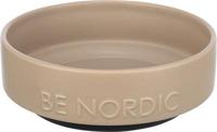 TRIXIE BE NORDIC VOERBAK HOND KERAMIEK / RUBBER TAUPE 16 CM - thumbnail