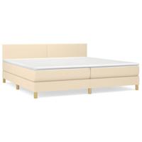 Boxspring met matras stof crèmekleurig 200x200 cm - thumbnail