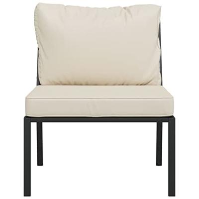 Tuinstoelen met zandkleurige kussens 2 st 60x74x79 cm staal