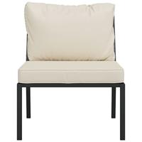 Tuinstoelen met zandkleurige kussens 2 st 60x74x79 cm staal - thumbnail