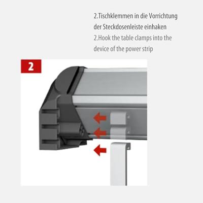 Brennenstuhl Tafelklemmen met vergrendelingsschroeven voor Alu-Office-Line stekkerdozen - 1990500010