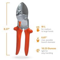 Original Lowe Snoeischaar | totale lengte 210 mm | snijvermogen 25 mm m. ku-grepen | met kunststof grepen | 1 stuk - 1.104 - 1.104 - thumbnail