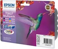 Epson Inktcartridge T0807 Origineel Combipack Zwart, Cyaan, Magenta, Geel, Foto cyaan, Foto magenta C13T08074011 - thumbnail