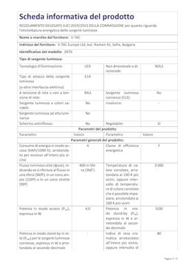 V-TAC E14 LED Dimbare Filament Lamp - 4 Watt & 400 Lumen - 3000K Warm witte lichtkleur - 300° stralingshoek - 20.000 branduren geschikt voor E14 fittingen