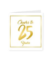 25 Jaar Verjaardagskaart Goud/Wit - thumbnail
