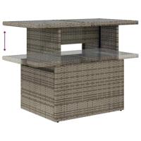 5-delige Loungeset met kussens poly rattan acacia grijs - thumbnail
