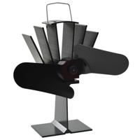 VidaXL Kachelventilator met 2 vinnen zwart - thumbnail