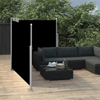 VidaXL Windscherm uittrekbaar 100x600 cm zwart - thumbnail