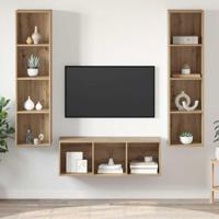 TV-kast set 3 pcs artisanaal eikenkleurig 37 x 37 x 142.5 cm - thumbnail