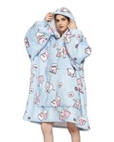 Draagbare deken met capuchon & mouwen - olifanten - thumbnail