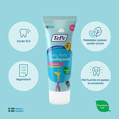 TePe Daily Kids Tandpasta 0-6 Jaar Mild Peppermint