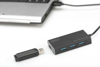 Digitus DA-70240-1 DA-70240-1 USB-hub 4 poorten USB-A USB 3.0 5 GBit/s Met aluminium behuizing Zwart Digitus DA-70240-1 DA-70240-1 USB-hub 4 poorten USB-A USB 3.0 5 GBit/s Met aluminium behuizing Zwart