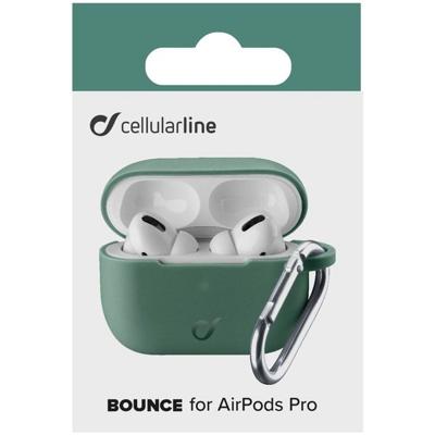 Cellularline Bounce Soft Touch Silicone AirPod case met haak voor Apple AirPods Pro
