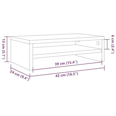 Monitorstandaard 42x24x13 cm spaanplaat betongrijs - thumbnail