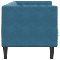 Driezitsbank Chesterfield-stijl met bolsters fluweel blauw - thumbnail
