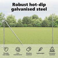 VidaXL Afrasteringspaal 13 pcs zilver staal - thumbnail