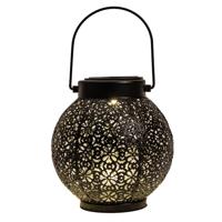 Anna's Collection Solar lantaarn metaal mat zwart 16 x 14,5 cm - thumbnail
