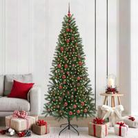 VidaXL Kunstkerstboom met 300 led met standaard groen 210 cm pe en pvc - thumbnail