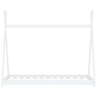 Kinderbedframe massief grenenhout wit 70x140 cm