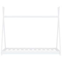 Kinderbedframe massief grenenhout wit 70x140 cm - thumbnail