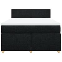 Boxspring met matras stof zwart 160x200 cm - thumbnail