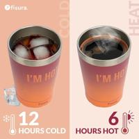 Koffiemok thermosbeker - I&apos;m Hot/rood oranje - thumbnail