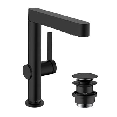Hansgrohe Wastafelkraan Finoris 230 2 Jets Met Uittrekbare Vuistdouche Met PushOpen Mat Zwart