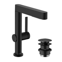 Hansgrohe Wastafelkraan Finoris 230 2 Jets Met Uittrekbare Vuistdouche Met PushOpen Mat Zwart - thumbnail