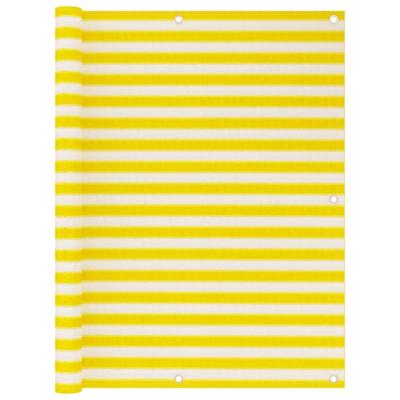 Balkonscherm 120x600 cm HDPE geel en wit Balkonscherm 120x600 cm HDPE geel en wit