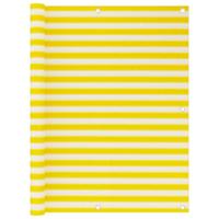 Balkonscherm 120x600 cm HDPE geel en wit - thumbnail