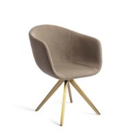 Jesper Home Eetkamerstoel 'Yuni' Turn Gold, Draaibaar, kleur Mochachacha - thumbnail