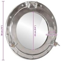 VidaXL Wandspiegel patrijspoort ø38 cm aluminium en glas - thumbnail