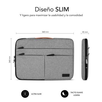 Laptoptas Subblim Air Padding 360 Grijs - thumbnail
