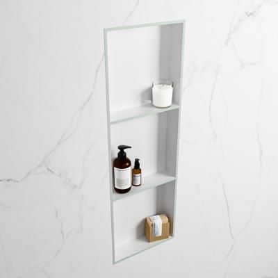 MONDIAZ EASY Nis 89,5x29,5cm in solid surface kleur Greey | Talc. 3 vakken geschikt voor in- of opbouw MONDIAZ EASY Nis 89,5x29,5cm in solid surface kleur Greey | Talc. 3 vakken geschikt voor in- of opbouw