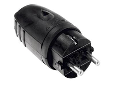 Bachmann 913.171 Stekker met randaarde Rubber, Silicone 250 V Zwart IP20