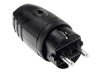 Bachmann 913.171 Stekker met randaarde Rubber, Silicone 250 V Zwart IP20 - thumbnail