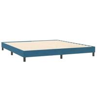 Boxspring zonder matras fluweel donkerblauw 200x220 cm - thumbnail