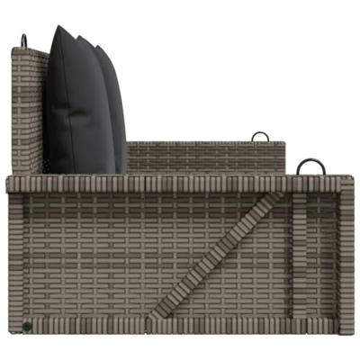 Schommelbank met kussens 119x56x48 cm poly rattan grijs Schommelbank met kussens 119x56x48 cm poly rattan grijs