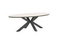Edison tafel 220x115xH75 cm zwart/teak - thumbnail