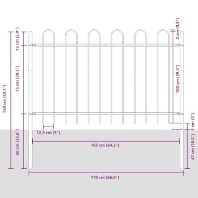 VidaXL Tuinhek grijs 1,7 x 1 m poedercoating staal