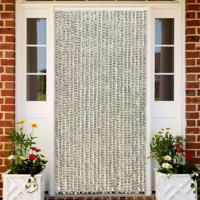 Vliegengordijn 100x220 cm chenille licht- en donkergrijs - thumbnail
