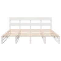 Bedframe zonder matras massief grenenhout wit 180x200 cm - thumbnail