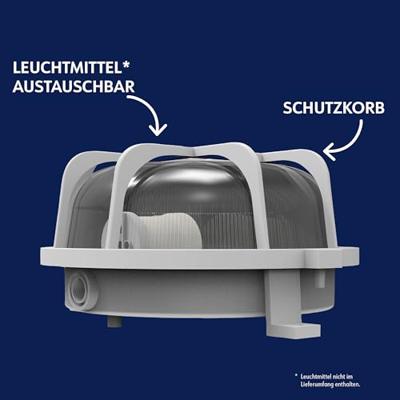 Müller-Licht Rund Lamp voor vochtige ruimte E27 60 W Wit